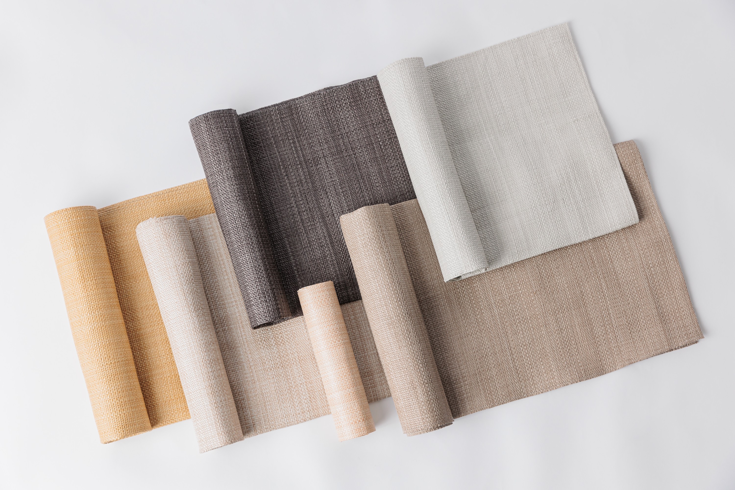 5730 Fantasia and 5371 Fantasia Panel Brass Bell, Milk Tea, Dark Dava, Apricot Taffy, Elevated Taupe, Misty Grey Hero Image