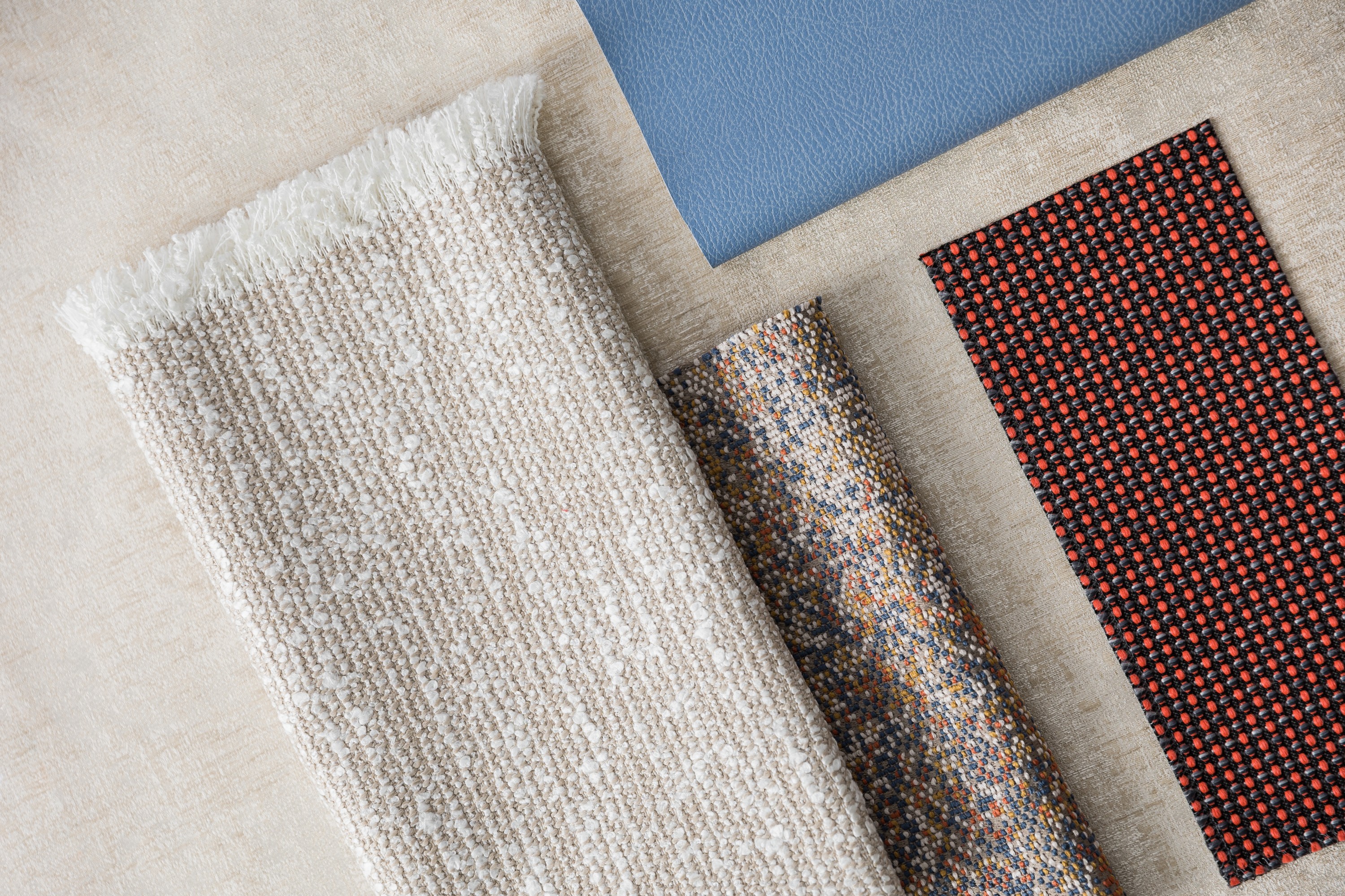 4244-04 Carolina Blue, 3152-03 Jinx Desert Bloom, 1332-01 Elixir Horseradish, 1252-03 Sol Neon Orange, 8316-01 Pixie Ivory Hero Image