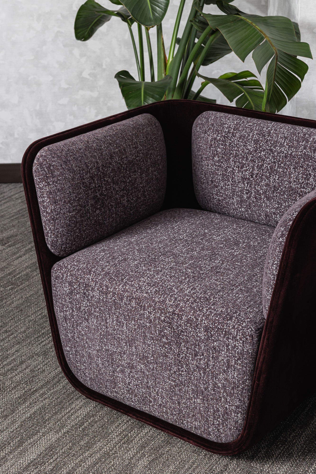 4328-13 Wisteria Gun Metal, 4236-12 Basal Garnet,&nbsp; V103-01 Hikaru White Birch Installation Image