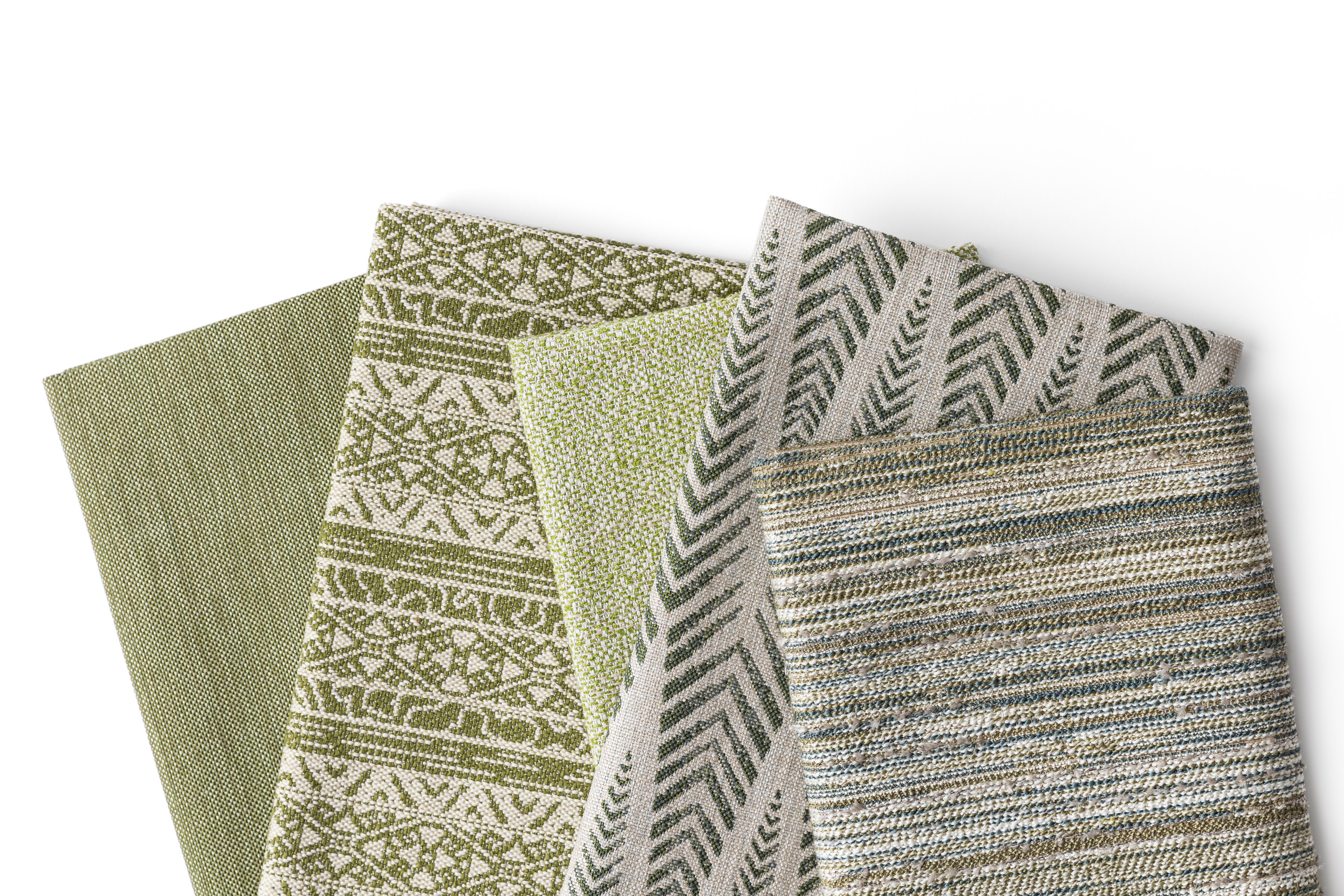 8353-11 Bower - Artichoke, 1208-07 Jardin - Paddy Field, 6507-04 Stellula - Wasabi, 8352-09 Calathea - Artichoke, 5015-02 Celosia - Mizeria Hero Image