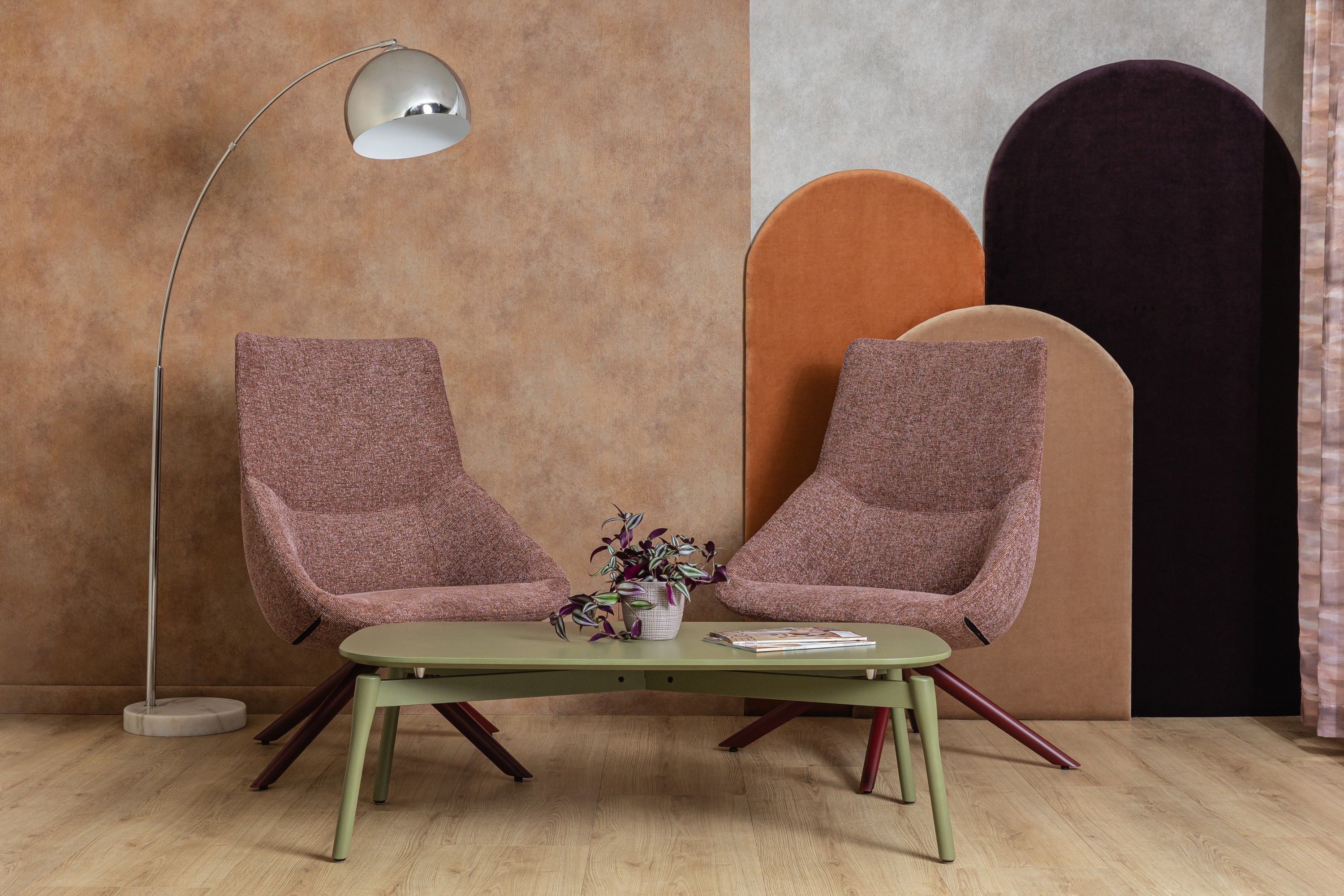 8355-11 Zola - Purple Yam, V105-07 Central - Penny, V105-04 Central Moon Rock Installation Image