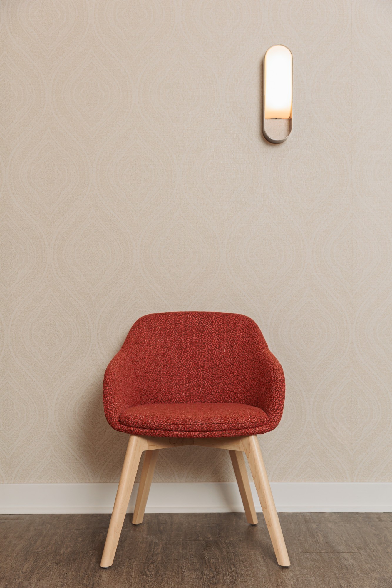 V107-01 Hourglass Greek Temple, 4371-08 Nirvana Spiced Persimmon Installation Image