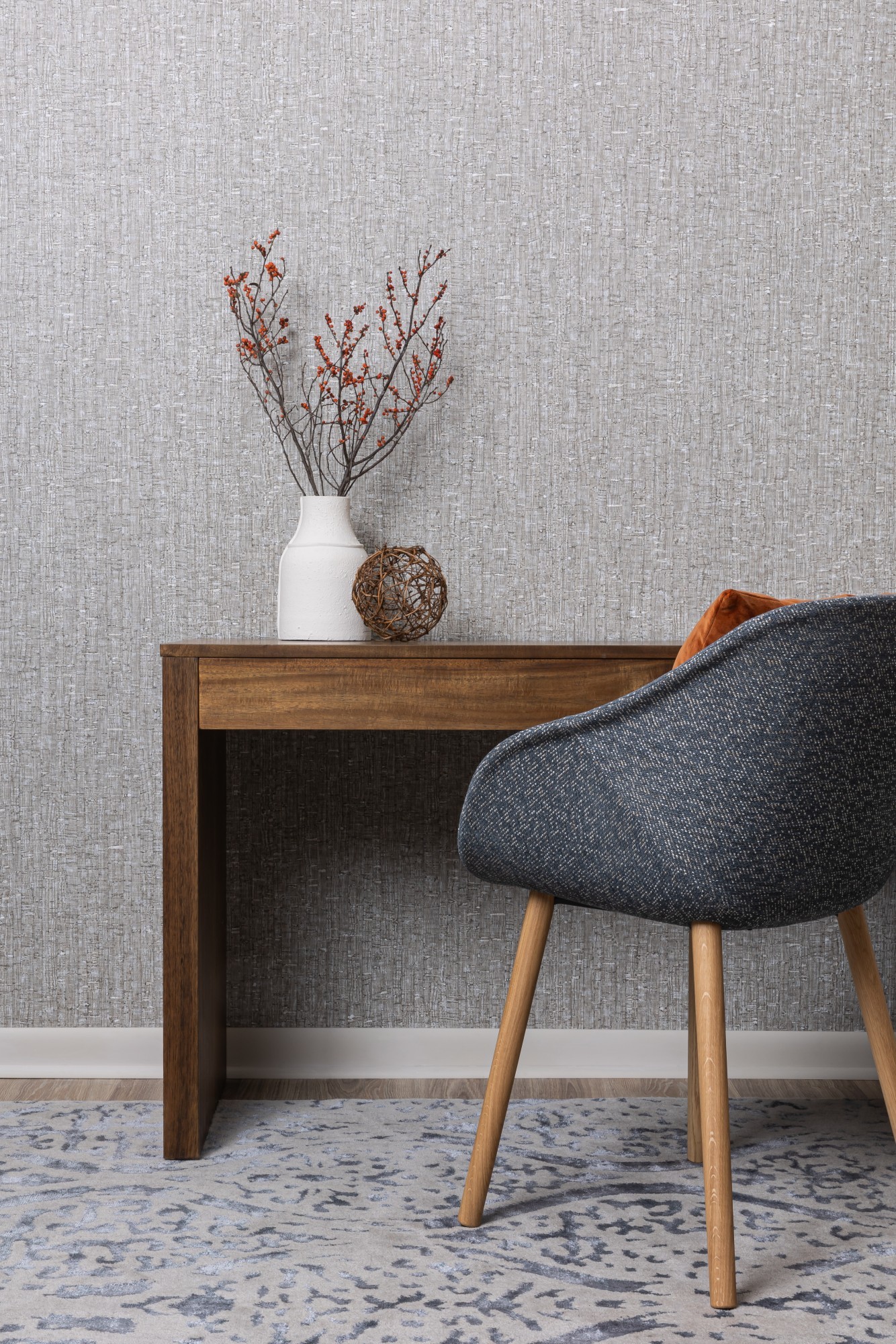 V114-03 Catalonia Song Sparrow, 6512-10 Apricity Blue Quartz and Gem Tiger Eye Installation Image