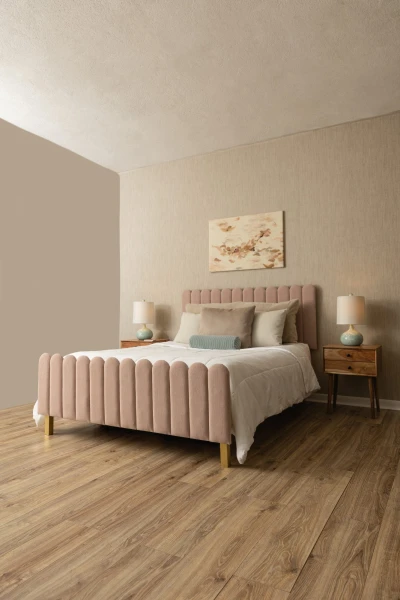 1239-06 Cabana Pale Flamingo, 3150-01 Haven Horseradish, 4296-01 Nimbus Fennac Fox, 4295-03 Cirrus Chocolate Malt, V101-04 Fervor Flax Installation Image