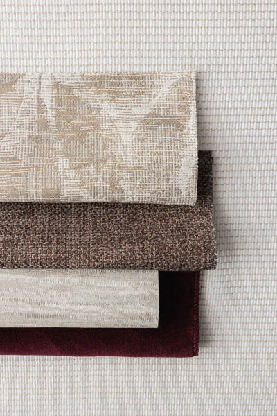 1265-01 Suncatcher Snow Drop, 5819-01 Vivaldi Chamomile Leaves, 8356-06 Kai Elderberry Jam, V112-04 Guild Marlstone, 4237-17 Lutra Fig Hero Image