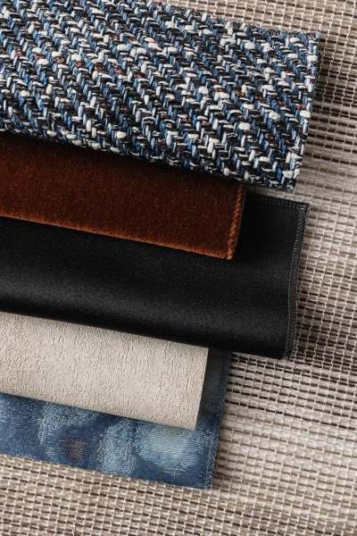 1266-04 Wind Chime Cookies and Cream, 4705-18 Hint Black Briefcase, 5515-11 Empire - Burnt Orange, 4365-05 Toccata Navy Terrazzo, V105-03 Central Crater, 4591-07 Dorado Midnight Hero Image