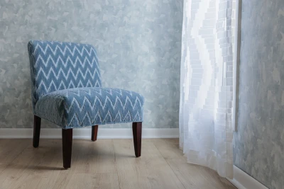 4262 Andamento Skyline, V103-04 Hikaru Powder Blue, 4121-01 Akari White Light Installation Image
