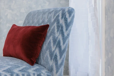 4262 Andamento Skyline, V103-04 Hikaru Powder Blue, 4236-08 Basal Cinnabar Installation Image