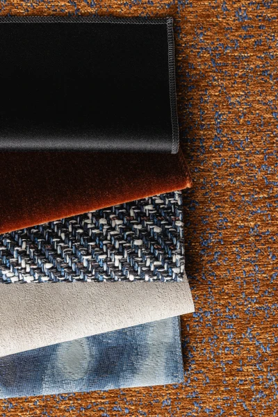 4328-11 Wisteria River Canyon, 4705-18 Hint Black Briefcase, 5515-11 Empire - Burnt Orange, 4365-05 Toccata Navy Terrazzo, V105-03 Central Crater, 4591-07 Dorado Midnight Hero Image