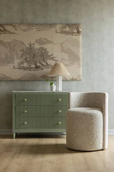 4355-01 Daylily Marzipan and V108-06 Prosecco Blue Gourami Installation Image