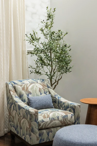 4357-07 Nightbloomer Cattail, 7306-07 Hawthorn Bangor Blue and 3110-02 Circadian Coquito Installation Image