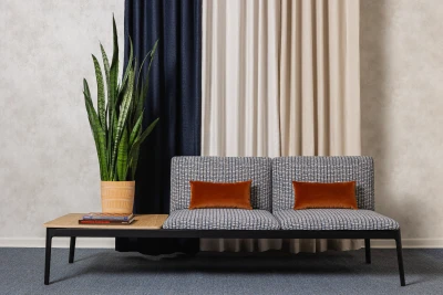 7555 V105-01 Central White Calcite, Altair Stellar Navy, 7555-02 Altair Pure Dove, 7555-03 Altair Sand Dollar, 8392-08 Carmi Splendid Fairywren, 4250-11 Gem Fire Opal Installation Image